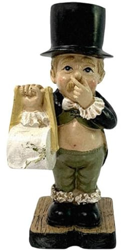 Toilet Butler Tissue Holder, Dispenser Gentleman Statue, Pinching Nose Men's Ornaments, Home Decor