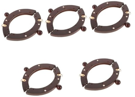 Tofficu 5 Set di Manici per Borse in Legno Impugnature di Ricambio per Borse Pochette Design Semplice per Uso Domestico E in Negozio