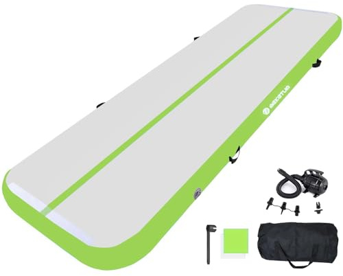 MEKETUM Air Turn Track Matte 2m 3m 4m 5m 10/20cm Dicke Turnen Matten Aufblasbar Gymnastikmatte Rutschfest Sportmatte für Zuhause/Training/Tumbling/Yoga/Outdoor/Fitness