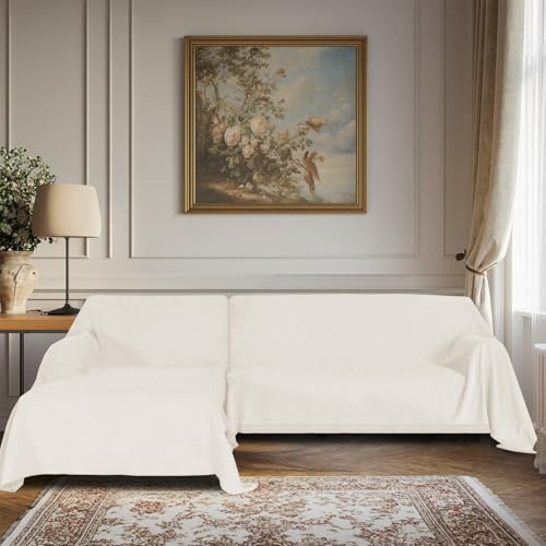 BellaHills Sofa Überzug 3 Sitzer Ecksofa I Form Wasserdicht Sofaüberwurf Kratzschutz Sofa Katze Sofabezug Waschbar Chenille Sofaschoner Schutzdecke Couch Überzug