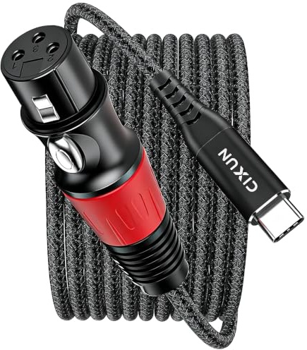 CIXUN XLR auf USB C Mikrofonkabel für Audio Recording, 32bit/384kHz (1M) | USB-C zu XLR Kabel mit DAC Chip für dynamische Mikrofone,XLR Weiblich zu USB Typ C Recording Kabel für Mac/iPhone/iPad/Tablet