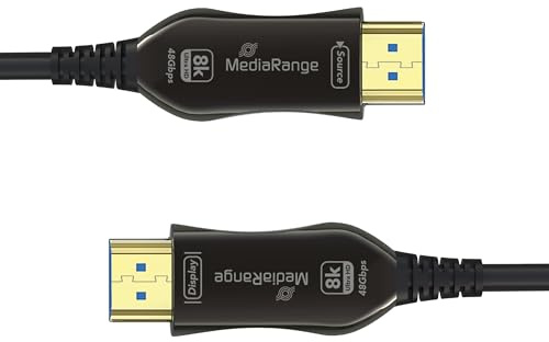 MediaRange Cavo ottico HDMI Ultra High Speed Ethernet (AOC) (Ver. 2.1), 48 Gbps, 10 m, nero