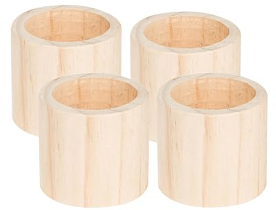 4Pcs Cylinder Wooden Bed Risers, Wood Furniture Risers 5cm Height Groove Inner Diameter 4cm Extenders for Sofa Couch Table Chair Desk