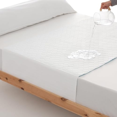 Empapadores Cama Adultos Lavable, Reutilizable y Ajustable, Absorbente más de 4,5 litros, Incontinencia, 4 Capas, Oeko-Tex, Más de 200 Lavados, Fabricado en España. (1, 160X85 (2 Unidades))