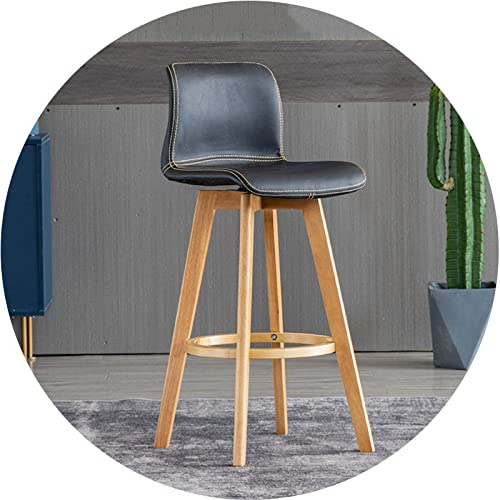 Tabourets de chaise de barre de pivot pour les tabourets de bars à salle à manger de la cuisine avec des tabourets de bar avec un dossier de dossier rembourré et un repose-pieds (taille: 61 cm,