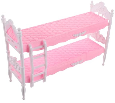 HOMOBABE Miniatur Puppenbett für Prinzessinnen Doppelstockbett aus Hochwertigem Material Kreatives für für Mädchen Fördert die Fantasie Geschichtenerzählen