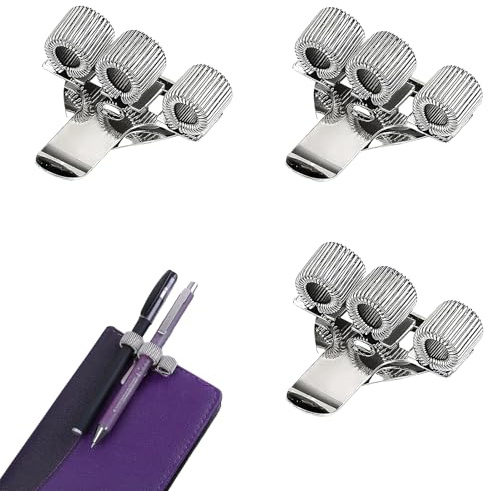 VTYTZZ 3 Pièces Porte-Stylos En Métal,Avec Ressorts Rélescopiques,Support En Métal Triple Avec Clip De Poche,Porte Stylo Infirmiere,Porte Stylo,Adaptés Aux Médecins Et Aux Uniformes Des Infirmières