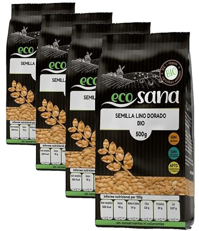 SEMILLA LINO DORADO BIO 500G ECOSANA (Paquete de 4)
