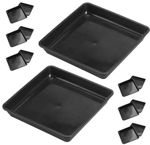 DEARMAMY Lot de 15 Bacs D'égouttage Carrés 15x15 Cm en Plastique Noir pour Pots de Fleurs et Plantes D'intérieur, Soucoupes Drainage Résistantes et Pratiques pour Jardin Intérieur
