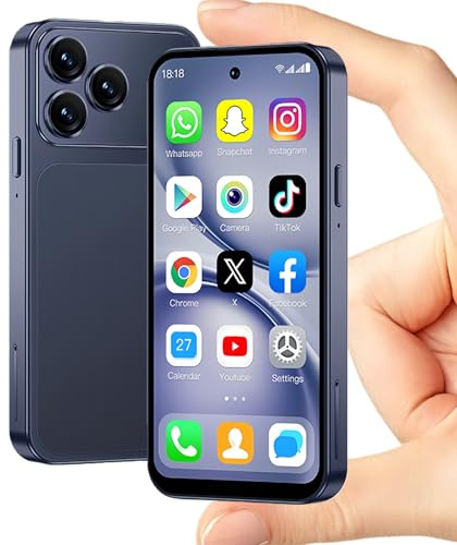 viqee Mini Smartphone mit HD Display 3+64 GB, Dual-SIM Android Handy,Perfekt für Kinder,Schüler und Studenten Kompaktes Touchscreen-Smartphone,Blau