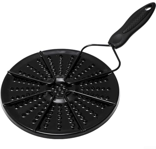 Plaque diffuseur de chaleur en acier inoxydable pour cuisinières à gaz et électriques avec poignée pliable qui reste froide, répartition uniforme de la chaleur pour brûler et fissurer pour mijoter