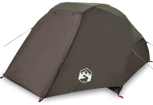 Fisketält för 5 personer, brunt, vattentätt av 185T polyester med PU-beläggning, 490 x 330 x 185 cm, med myggnät, vindtätt, ventilerande, perfekt för camping, fiske, utomhus och festival