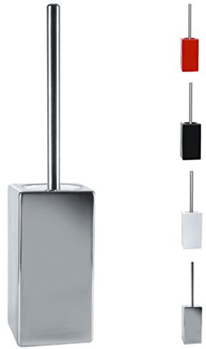 Spirella 45,0 x 11,5 x 11,5 cm, Cromado colección Quadro, Escobilla para el Inodoro, Porcelana