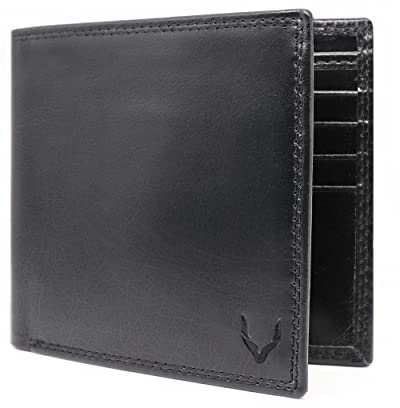 PELLE TORO Minimalist Slim Mens Wallet, Handmade Real Leather Card Wallet with RFID Blocking, 10 Card Holder Slots & Note Section, Black