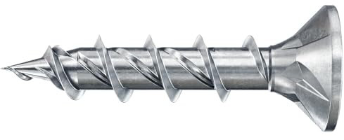 fischer PowerFast II CZF 6,0 x 30, Spanplattenschraube (50 Stk.) mit Vollgewinde, Senkkopfschraube mit Kreuzschlitz, Schraube für Holzverarbeitung, reduziert Einschraubwiderstand & Einschraubzeit