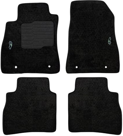 ecoMats Carpet Floor Mats for 2013 to 2019 Nissan Sentra, Driver Mat with Anti-Slip Heel Pad - Front and Rear - Safety Locks - Black Sentra