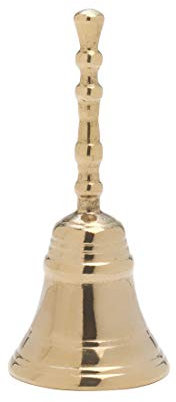 NKlaus Tischglocke Christkind Klang Messing massiv glatt 12cm Höhe Weihnachtsglocke antik Optik Handglocke individueller Klang Rufglocke 4022