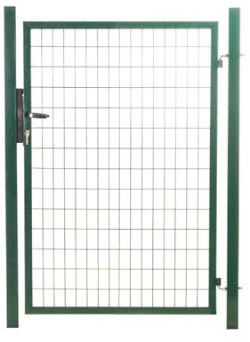 EASY CLOTURE Portillon grillagé en Acier galvanisé Maille 100 x 50 L 1m x H 1m50 Vert - Porte de Jardin - Clôture de Jardin avec Serrure et poignée