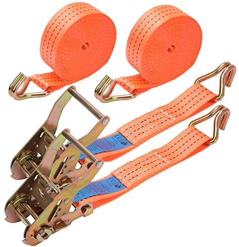 OVAKIA Spanngurte mit Ratsche und Haken (2er-Set) 3cm x 6m | Ratschen Set 1500kg Bruchfestigkeit, Spanngurte für fahrrad motorrad LKW, UTV, Anhänger