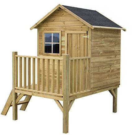 Gartenhaus Kinder - Spielhaus Kinder Outdoor - Aus Imprägniertem Gehobeltem Kiefernholz - Originell und Einzigartig Gartenspielhaus - Holzart Gehobelte Kiefer