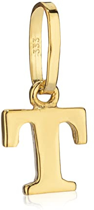NKlaus Kettenanhänger Buchstabe, klein, 333 Gelbgold, 8 Karat, 1 Stück | Öse innen 5,0 x 2,5mm; als Talisman für Kinder