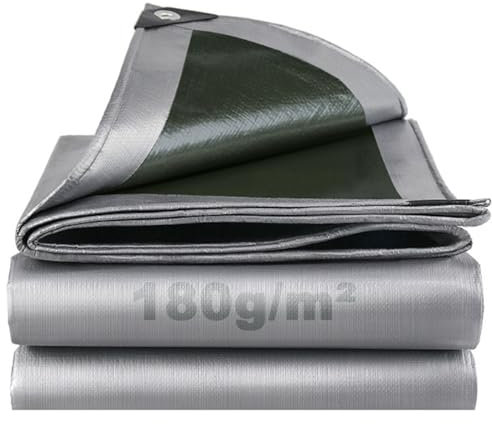 SHANNA Tarpaulin 3x4 m Waterproof Heavy Duty Tarp Sheet Cover, Thicken 180 GSM PE Tarpaulin with Reinforced Grommets, MultiPurpose Outdoor Use for Garden Furniture Camping Ground Sheet Truck Cover