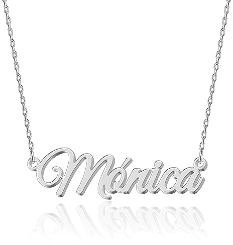 UMAGICBOX Collar Personalizado con Nombre | Elige entre 14 Estilos de Fuente | Colgante Personalizable de Acero Inoxidable Bañado en Oro de 18K y Plata de Ley | Regalo para Ella