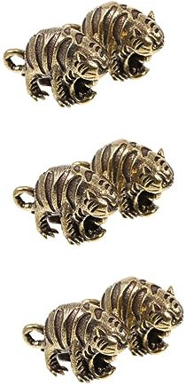 Garneck 6stücke Brass Tiger Schlüsselanhänger Vintage Messing Tiger Charms Kreative Ornamente Für DIY Projekte Für Tierliebhaber Und Zodiak-Fans Einzigartige Dekoration Für Zuhause