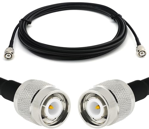 RANGEFUL 1m TNC Stecker auf TNC Stecker RG58 Koaxialkabel — TNC Verlängerungskabel 1 Meter Jumper Kabel (50 Ohm) — Schwarz Antennenkabel für HAM Radio CB Funk WIFI Antenne