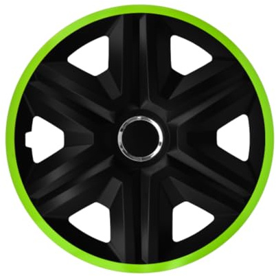 Luckyberg Radkappen 14 Zoll Fast Lux | Radzierblenden 4er-Set für die meisten Automarken und Stahlfelgen, Zierkappen in vielen Farben. Felgenabdeckung für Autofelgen (14 - GRÜN)