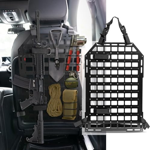 OEMASSIVE Taktische Molle Panel System Auto Rückenlehnenschutz Rücksitz Organizer 54.5 * 36Cm für Die Modulare Lagerung & Anzeige von Ausrüstung mit Befestigungsgurten für Auto-SUVs