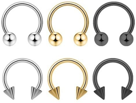 Nasenpiercing Ring Lippenpiercing Smiley Piercing Septum Piercing Hufeisen Tragus Piercing Ring Piercing Lippe Lippenbändchen Piercing Unisex Lippenring，Ohrring，Nasenring