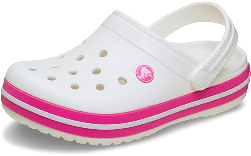 Crocs Crocband Clog K Träskor unisex – barn, White/Pink Crush, 30/31