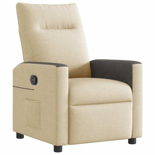 vidaXL Reclinerfåtölj gräddvit tyg, liggfåtölj, fåtölj, justerbar fåtölj, liggfåtöljer, fåtöljer, justerbara fåtöljer, lutningsbar fåtölj