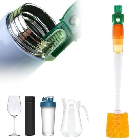 Multifunktionale Flaschenbürsten Reinigungsbürste,Straw Cleaner, Cleaning Brushes for Small Spaces Water Bottle Cleaning Brush,Reinigungsbürste für Wasserflaschen Babyflaschen Trinkgläser (Orange)