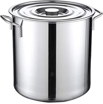 YCNLYSSR Ollas Grandes, Olla Profesional de Acero Inoxidable con Tapa, Olla para Sopa de Calidad Comercial, 4 tamaños, Plateada (tamaño: 30 cm x 30 cm (18 L))