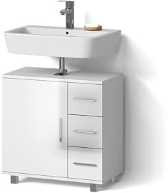 Livinity Mobile sottolavabo per bagno Eisak, Bianco lucido, 60 x 60.8 cm