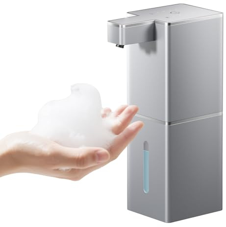 Vuswikoti P12 Automatic Foaming Soap Dispenser - Touchless, 4-Level Adjustable Foam, 1200mAh Large Capacity Rechargeable Battery, Distinctive Angular Design for Bathroom, Kitchen