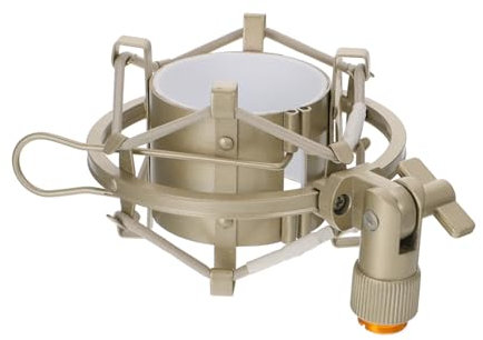 TOYANDONA Soporte a Prueba De Golpes Para Micrófono Metálico Plateado 5 Cm Clip Antivibración Ajustable Para Estudio, Transmisión y Grabación