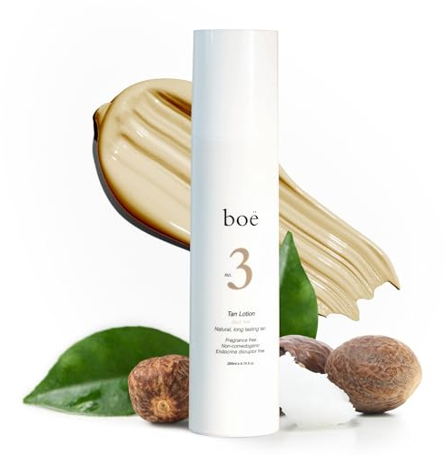 Boë No. 3 Selbstbräuner-Lotion – Schnell trocknende, streifenfreie, stufenlose Bräunungs-Feuchtigkeitslotion für eine natürlich aussehende Selbstbräunung, Feuchtigkeitsspendende Bräunungslotion, 200ml
