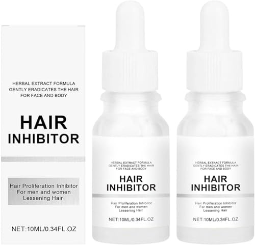 2PC Hair Growth Inhibitor Serum,Exfoliating Hair Removal Drop,Hair Colour Remover,Permanent Hair Removal,Painless Hair Removals,Slows Hairs Growth and Nourishes the Skin,for Face,Arm,Legs,Body