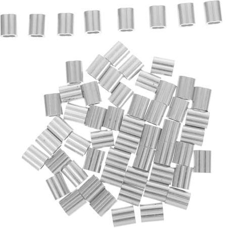 POPETPOP 60pezzi Pz Manicotti per Crimpatura Cavi in Alluminio Anelli per Crimpatura Cavi Metallici Manicotti di Arresto in Alluminio