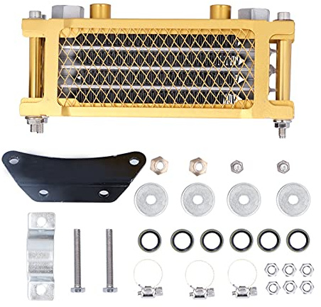 Engine Oil Cooler Fast Cooling Kit Powerful Radiator for 125cc to 250cc Motorcycle Dirt Pit Bike ATV Universal Gold