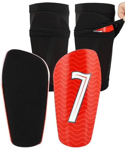 Kleine Schienbeinschoner Kinder Fußball zum Einschieben Mit Einstecktasche | Bedruckte Fußball Schienbeinschoner, Stoßfeste Schienbeinschützer, Atmungsaktiv und Leicht, für Jungen Erwachsene Jugendliche