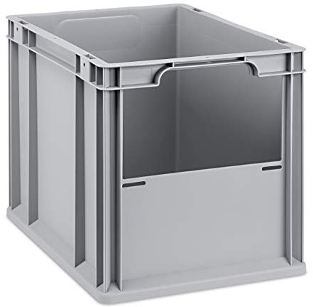 aidB Eurobox NextGen Insight Front offen, 400x300x320 mm, robuste Regalbox mit Entnahmeöffnung, stapelbare Kunststoffkiste, ideal für die Industrie, 1 St.