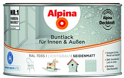 Alpina Buntlack für Innen & Außen Lichtgrau seidenmatt 300ml