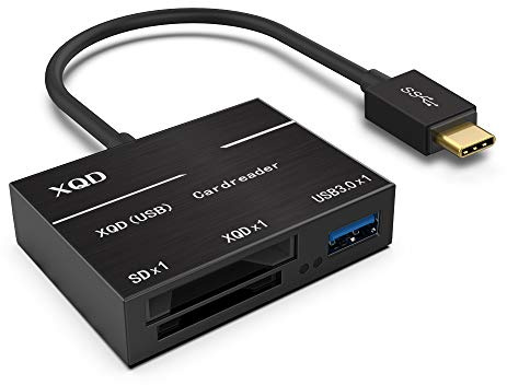 Q-BAIHE Lector de Tarjetas XQD Lector de Tarjetas SD Tipo-C Conector Lector de Tarjetas de Alta Velocidad USB3.0HUB Compatible con USB3.0/2.0