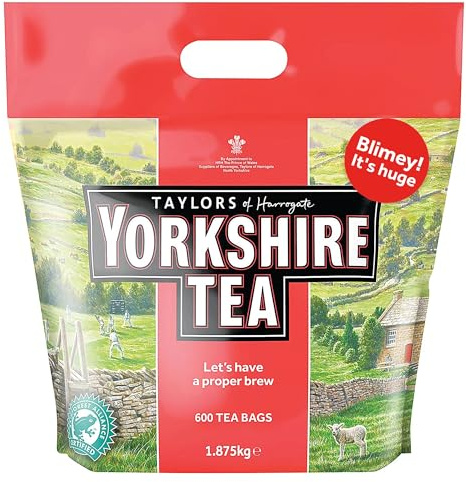 Yorkshire Tea, 600 Tea Bags (1.875 kg) | 1 Pack of 600 Tea Bags, Everyday Black Tea Bags, Bag with a Handle, Sourced from Some of the World's Finest Tea Gardens