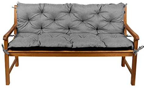 Gutekissen® Bankkissen, Sitzkissen, Rückenlehnen, Gartenkissen, Steppkissen, Doppelkissen, Sitzmöbel, Sitzbank-Kissen, Gartenschaukel, Gartenmöbel Law (180cmx50cmx50cm, Grau)