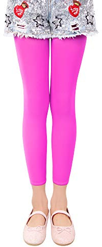 L&K-II 3/4 barn flickor sommarstrumpbyxor utan fötter balettstrumpbyxor dansstrumpbyxor 40 den ogenomskinliga mikrofiberfärgade 27252, Enpack-rosa, 98/104 cm